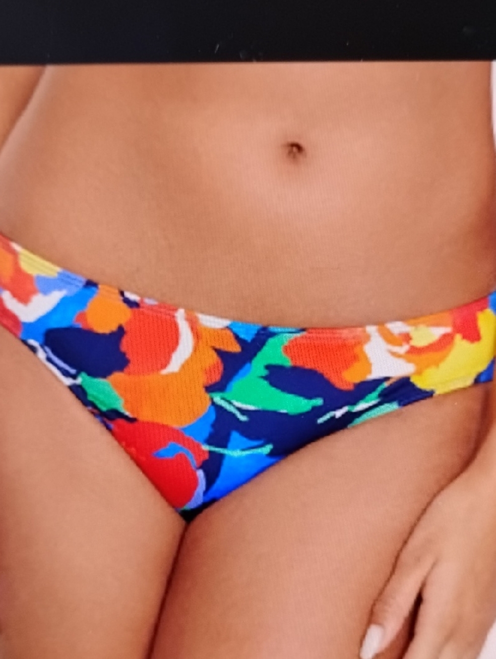 Lauren Ralph Lauren Navy Floral Bikini Bottom with Bright Blooms